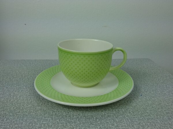 Villeroy und Boch V&B Tipo Green Tasse + Untertasse Kaffeetasse Teetasse mit Untertasse Keramik Porzellan Tasse Weiß Grün – Bild 4