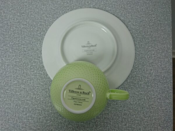 Villeroy und Boch V&B Tipo Green Tasse + Untertasse Kaffeetasse Teetasse mit Untertasse Keramik Porzellan Tasse Weiß Grün – Bild 6