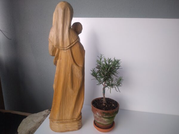 Vintage Mutter Maria mit Kind Madonna mit Jesus aus Holz naturbelassen handgefertigt handgeschnitzte ca 50cm – Bild 6