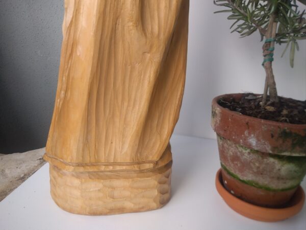 Vintage Mutter Maria mit Kind Madonna mit Jesus aus Holz naturbelassen handgefertigt handgeschnitzte ca 50cm – Bild 8