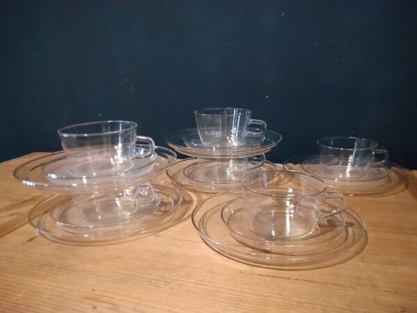 6x SCHOTT & GEN Jenaer Glas Tee Tasse Untertasse Kuchenteller vintage mid century DDR Zeiten – Bild 9