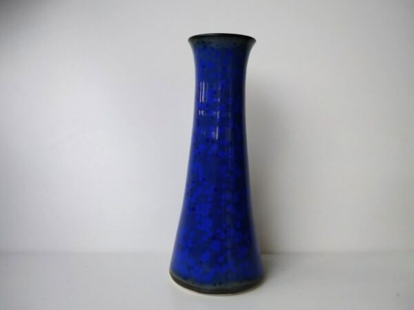 Peter Delius Vase aus Keramik handgetöpfert Tischvase blaue kristalline Glasur Studiokeramik DesignerVase 60er Jahrgang selten