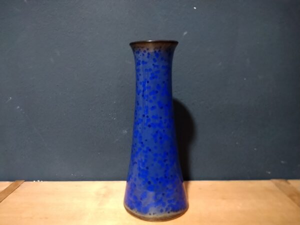 Peter Delius Vase aus Keramik handgetöpfert Tischvase blaue kristalline Glasur Studiokeramik DesignerVase 60er Jahrgang selten – Bild 7