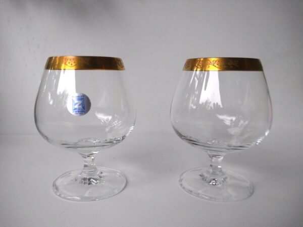 Schott Zwiesel Cognac-Glas Goldrand mit Muster Cognacgläser vintage 60er Jahrgang