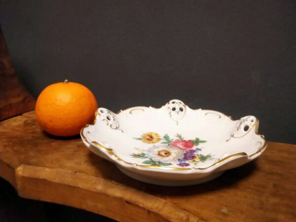 Rosenthal Design Moliere 1624 kleines Dessertteller mit Blumendekor und Goldrand Durchbruch Porzellan – Bild 5