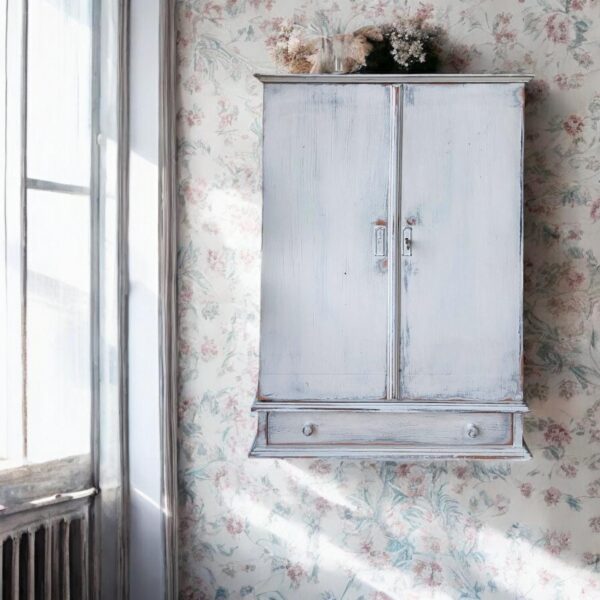 Shabby Chic Küchenschrank – Nostalgischer Landhaus Hängeschrank aus Holz