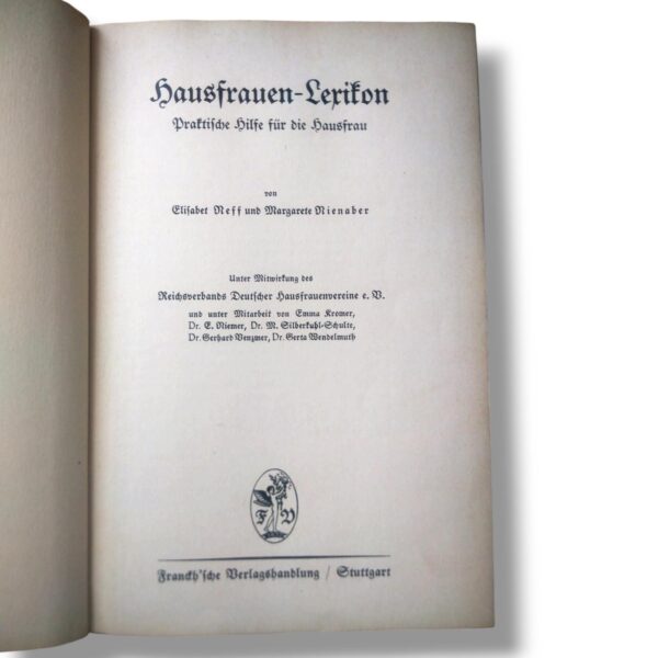 Antikes Buch, Hausfrauen-Lexikon aus dem Jahr 1931, herausgegeben von Elisabet Neff und Margarete Nienaber – Bild 4