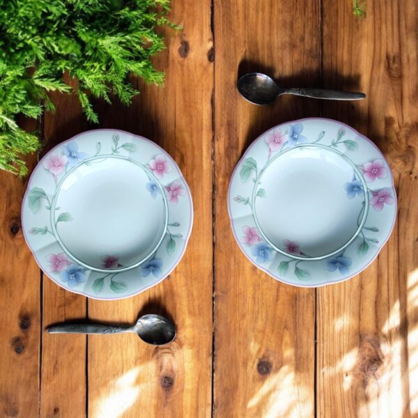 2er Set - Villeroy & Boch Viola Suppenteller – zeitloses Design, langlebige Qualität für jede Mahlzeit, Eleganz und Romantik für Ihren Tisch