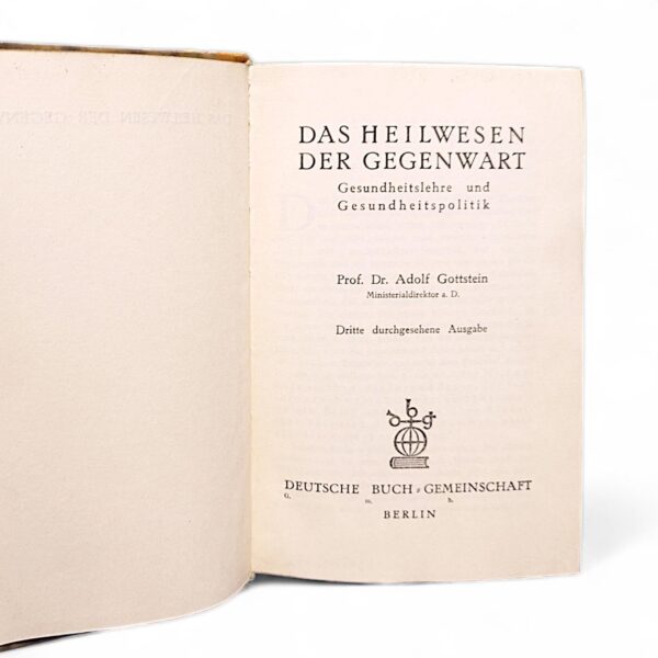 Das Heilwesen der Gegenwart“ (1924) von Adolf Gottstein – Seltenes Vintage-Buch zur Geschichte der Medizin und Gesundheitspolitik! – Bild 2