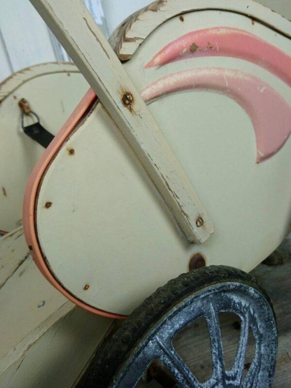 Original Vintage Puppenwagen shabby chic 50er Jahrgang Holz Spielzeug Boheme Dekoration selten sammeln retro antik – Bild 3