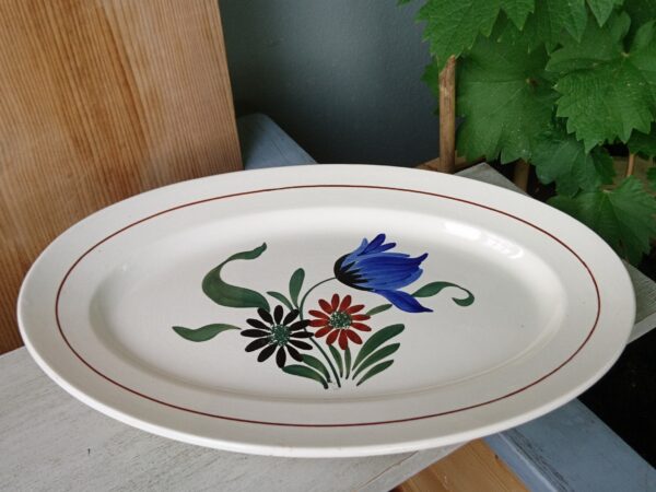 Villeroy und Boch V&B Servierplatte Schlettstedt Servierteller Steingut Keramik weiß mit Blumendekor Handgemalt – Bild 4