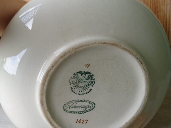 Adelbert Niemeyer 1912 für Villeroy und Boch Mettlach V&B Keramik Krug Wasserkrug Waschkrug uralt mit Rosen Dekor Shabby Chic – Bild 5