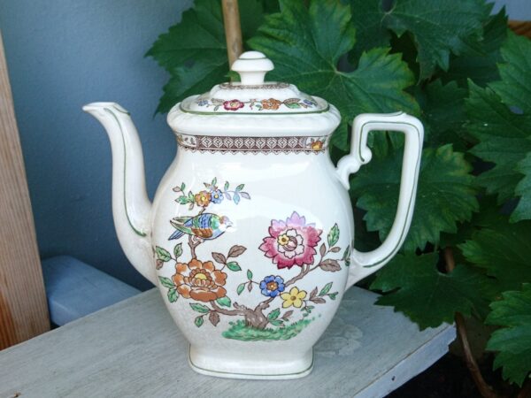 Villeroy und Boch V&B NANKING Teekanne Kaffeekanne Kanne 950ml Steingut Keramik weiß mit Blumendekor Handgemalt