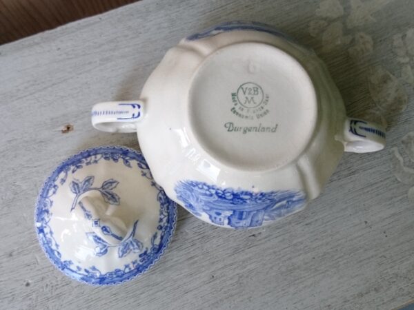 Villeroy und Boch V&B Design BURGENLAND blau kleine Zuckerdose + Deckel Shabby Chic Landhaus – Bild 5