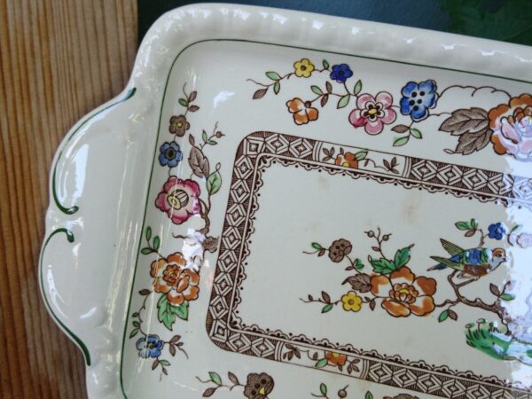 Villeroy und Boch V&B NANKING KönigskuchenplatteServierplatte Servierteller Steingut Keramik weiß mit Blumendekor Handgemalt – Bild 5