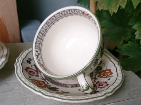 Villeroy und Boch V&B NANKING Teetasse mit Untertasse Steingut Keramik Tasse weiß mit Blumendekor Handgemalt antik – Bild 7