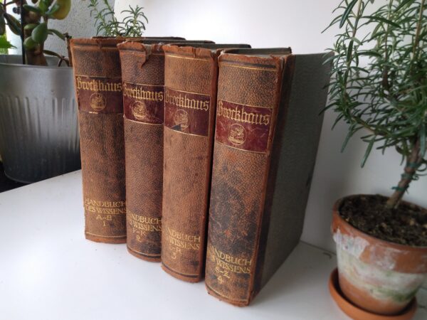 BROCKHAUS Handbuch des Wissens 1925 Leipzig in 4 Bände - komplett - 10000 Abbildungen altdeutsche Schrift gebunden Shabby Chic Deko