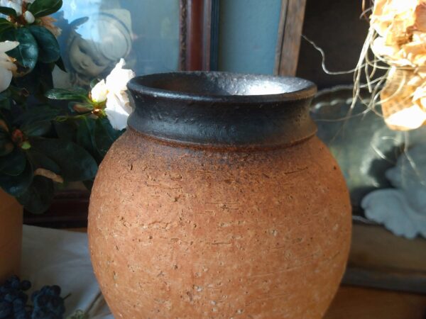 Vintage Keramik Vase mediterran Blumenvase wabi-sabi Tischvase – Bild 2