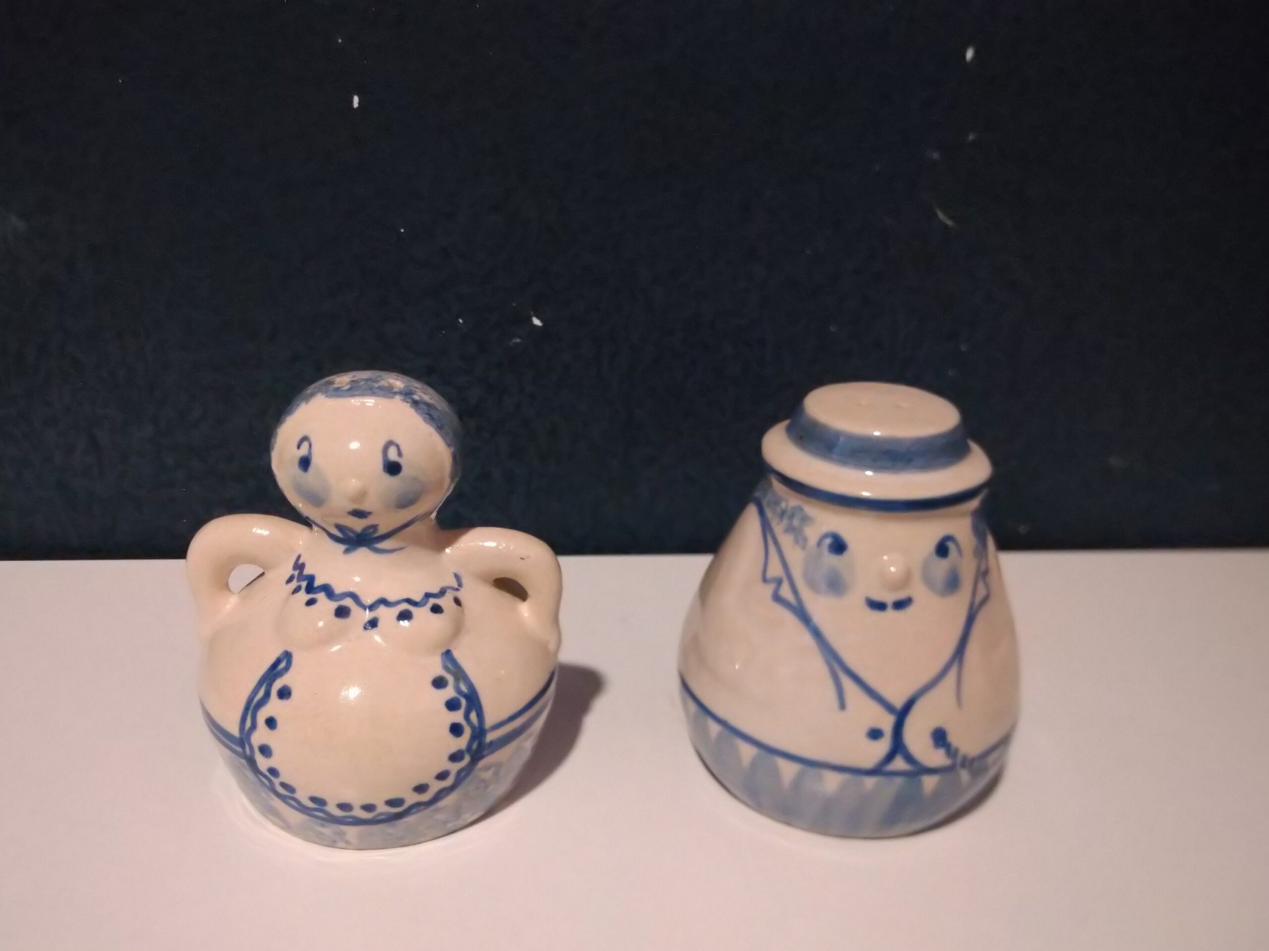 Farmhouse Salz- & Pfefferstreuer Aus Keramik – Vintage Blau, 2-teilig, Rustikales Design