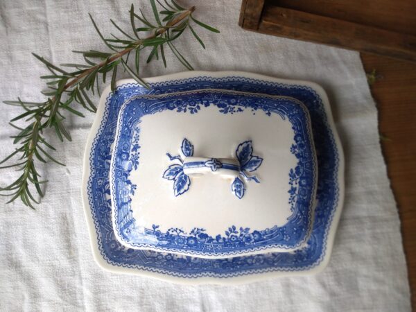 Villeroy und Boch V&B Design BURGENLAND blau Butterdose + Deckel Shabby Chic Landhaus faience Butterplatte – Bild 9