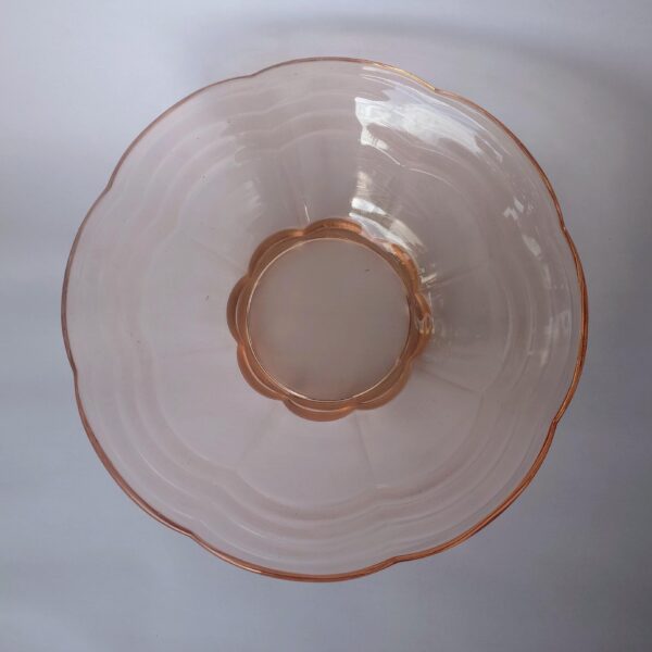 Vintage Rosaline Glas Schale aus der DDR, 25 cm Durchmesser, 9 cm hoch – stilvolles Sammlerstück im Mid-Century Modern Stil für Ihr Zuhause! – Bild 6