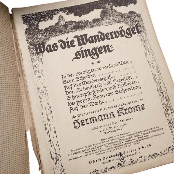 Antikes Notenbuch „Was die Wandervögel singen“ – Deutsche Volkslieder für Klavier, nostalgische WanderLieder aus den 1920ern – Bild 2