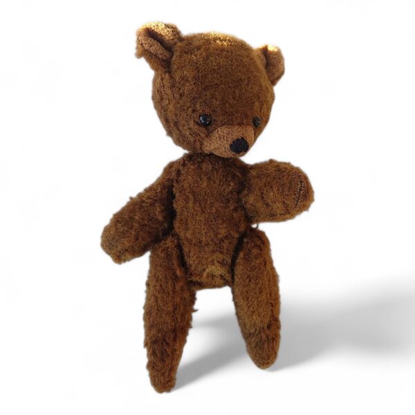 Antiker Teddy mit Steckkopf und beweglichen Gliedern, ca. 27 cm – seltenes Vintage Spielzeug, liebevoll erhalten und authentisch repariert – Bild 7