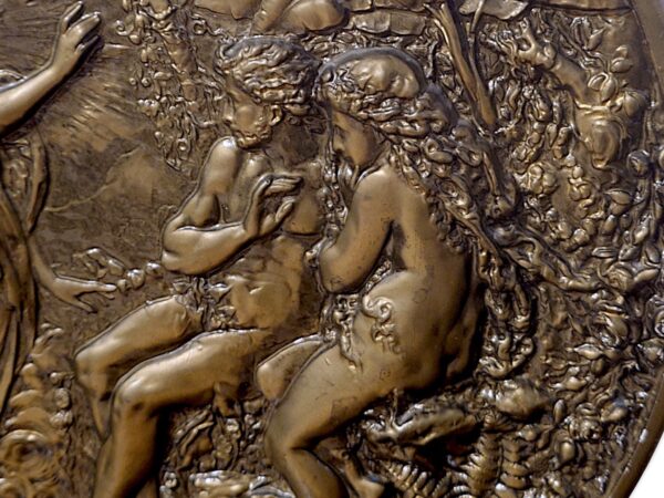 Wandschmuck mit Adam, Eva und Engel Raphael im Garten Eden – ein kunstvolles Relief mit historischer Tiefe – Bild 5