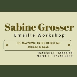 Emaille Workshop in Jena im Vivantia Kreativcafé mit Gestaltung eines Notizbuchs auf Kupferplatte und individuellen Emaille-Oberflächen